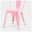 Ensemble de 4 chaises de salle à manger industrielles en métal rose ultrabrillant