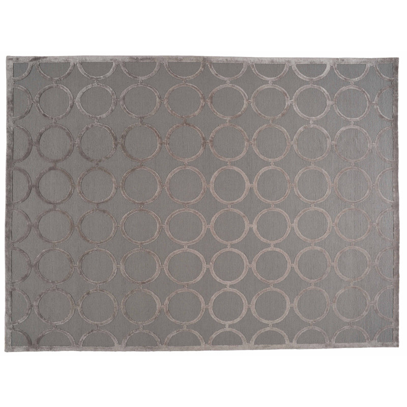 Tapis de zone noué la gris 8 pi 10 po x 12 po one-of-kind à la main Loopcut