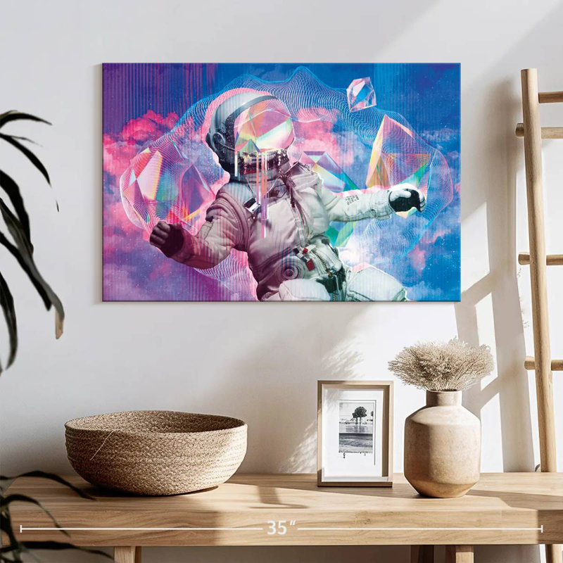 Oberle Retro Floating Astronaut, 16" H x 24" W