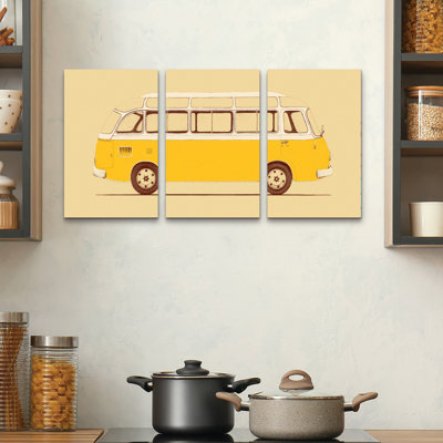 Ensemble de 3 panneaux d'art mural - "Van Van" de Florent Bodart pour décoration de salon, de chambre à coucher ou de bureau 