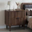 57cm Wide Bedside Table Wood Nightstand 2-drawers