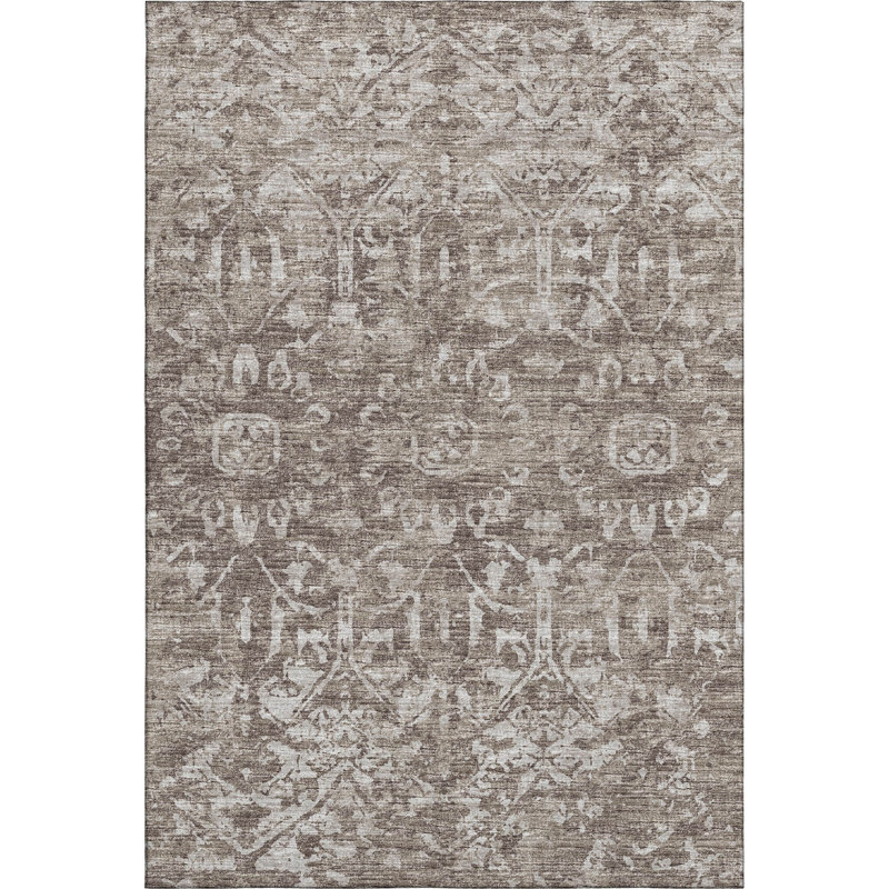 Premium Machine Washable Mayfield AMF40 Oriental Rug, 10' x 14', Brown