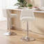 Tabourets de bar pivotants réglables améliorés - Tabourets de comptoir rembourrés en similicuir et en tissu avec base chromée pour îlot de cuisine, bar-767012373