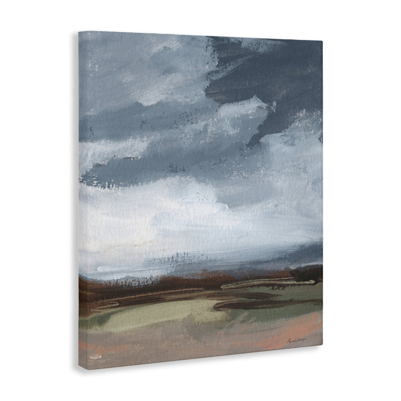 Toile abstraite avec paysage, par Pamela Munger, H 20 po x l 16 po