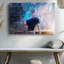 Impression sur toile animée animée à motif de flammes bleues à la main, paysage urbain-129634854