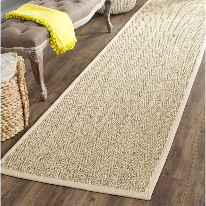 Emmaline Hand Woven Area Rug, Runner 76 x 244cm, Natural/Almond