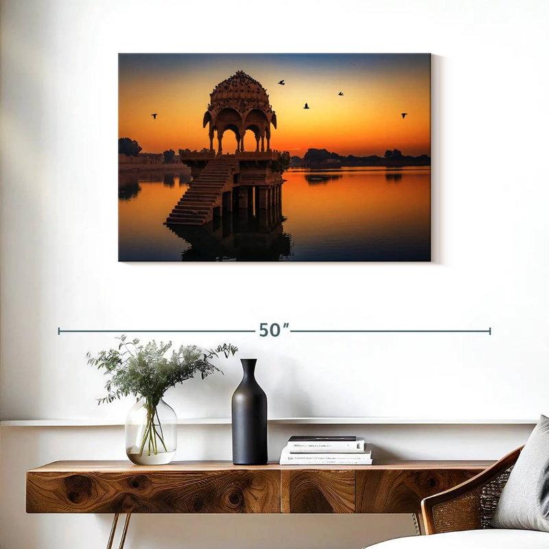 Lake Gadisar Pavilion, 24" H x 36" W