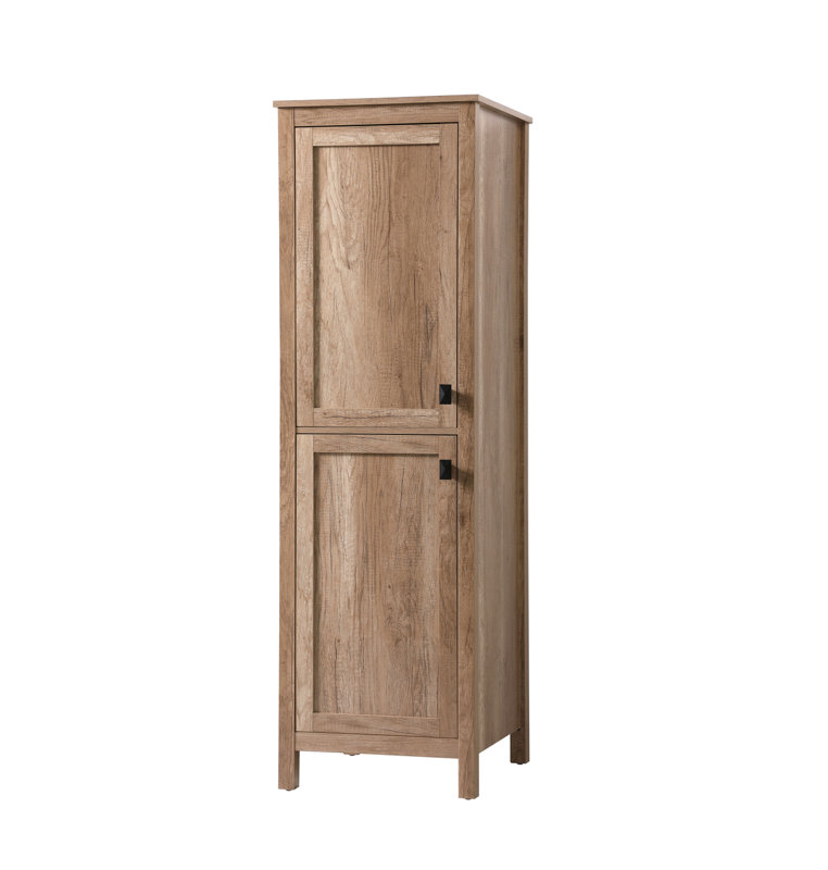 Rangement pour salle de bain Destinymarie, Chêne naturel / noir mat, H 65 po x l 20 po x P 22 po