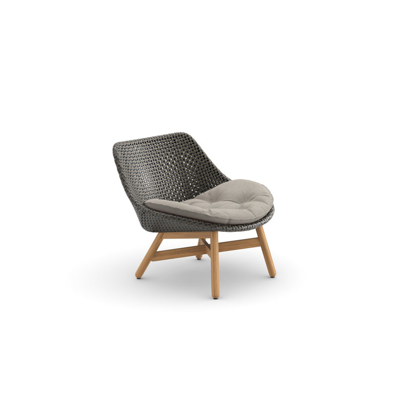 Mbrace Outdoor Teak Lounge Chair, Baltic, Natura Dark Gray