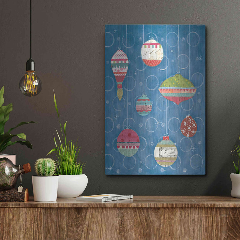 «Retro Ornaments I Blue» par Courtney Prahl, H 16 po x l 12 po