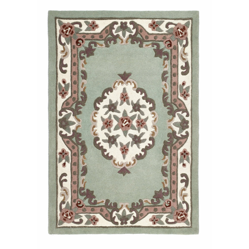 Comfort Oriental Wool Hand Woven Green, Rectangle 150 x 240cm