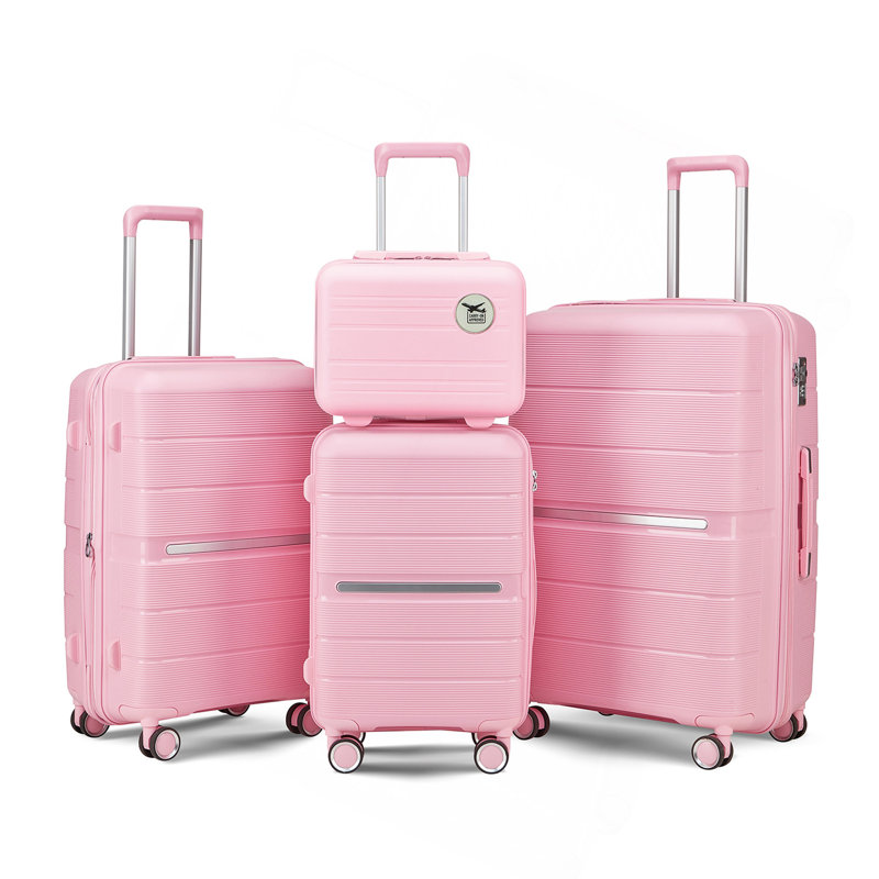 Ensembles de valises 4 pièces (14/20/24/28) Valise extensible légère et durable en PP