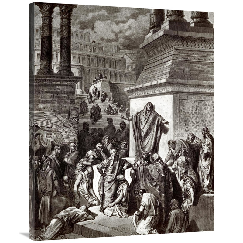 " Jonah Telling Of Nineveh " by Gustave Dore, 40" H x 32" W x 2" D