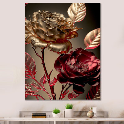 Vintage Glam Rose VI - Floral Canvas Wall Art