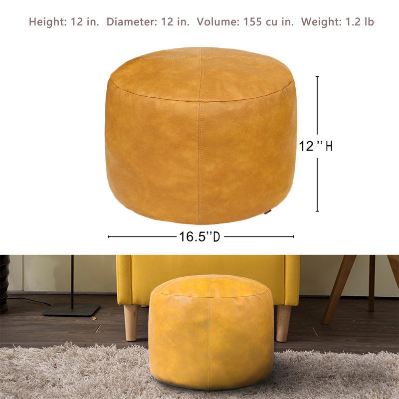 Housse de pouf non rembourrée seulement, Jaune