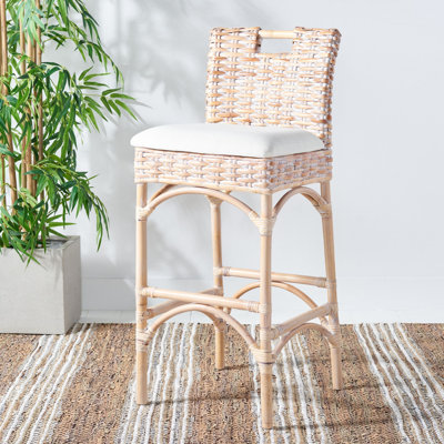 Tabouret de bar rembourré Evins avec structure en bois massif