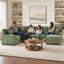 Canapé modulaire spacieux en forme de U avec rangement, repose-pieds mobile et coussins décoratifs pour les maisons modernes-577930175