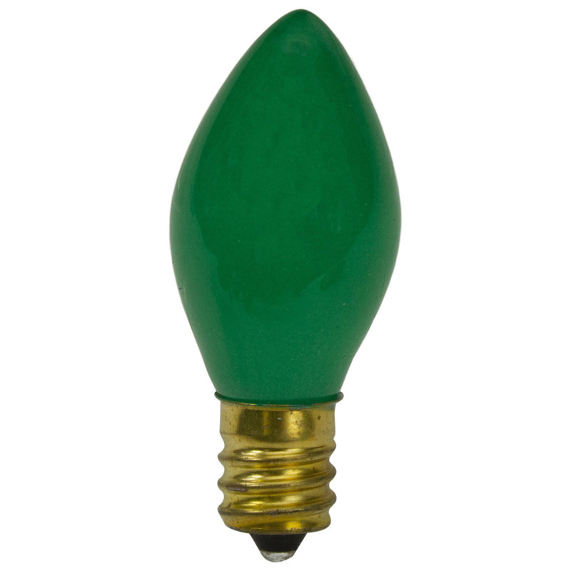 Paquet de 4 ampoules de Noël C7 opaques vertes
