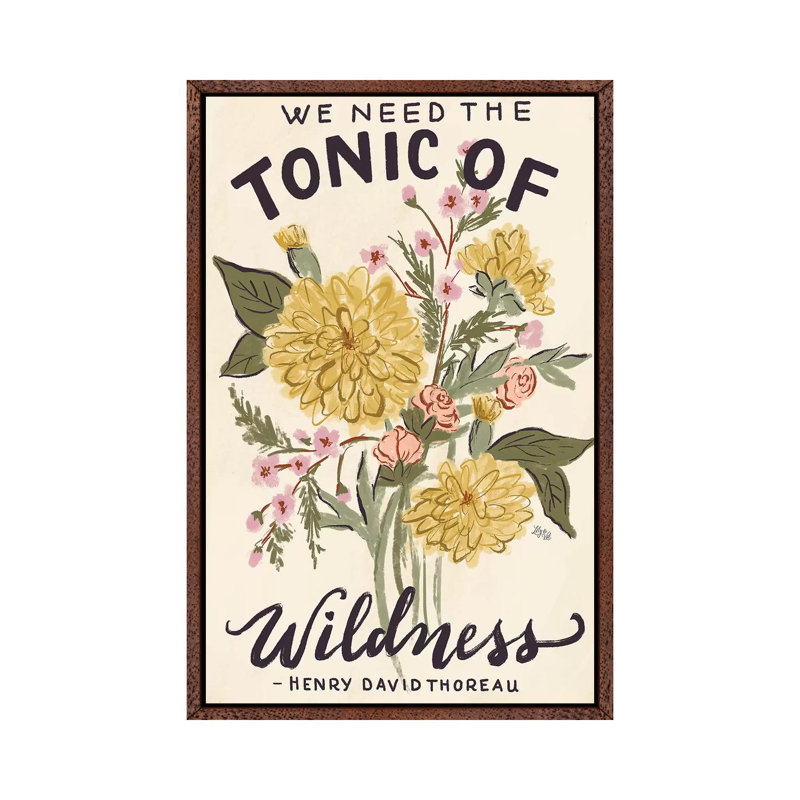Tonic Of Wildness - Painting on Canvas, Classic Brown Wood Floater Framed, 101.6cm H x 66.04cm W x 3.81cm D