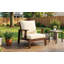 Méridienne d'extérieur en bois 27,6 pouces, structure brun foncé avec coussin beige, siège de loisirs pour patio, jardin et balcon
