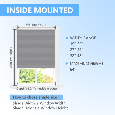 Blackout Cellular Shades Cordless Honeycomb Blinds Pull Down Shades Custom Size
