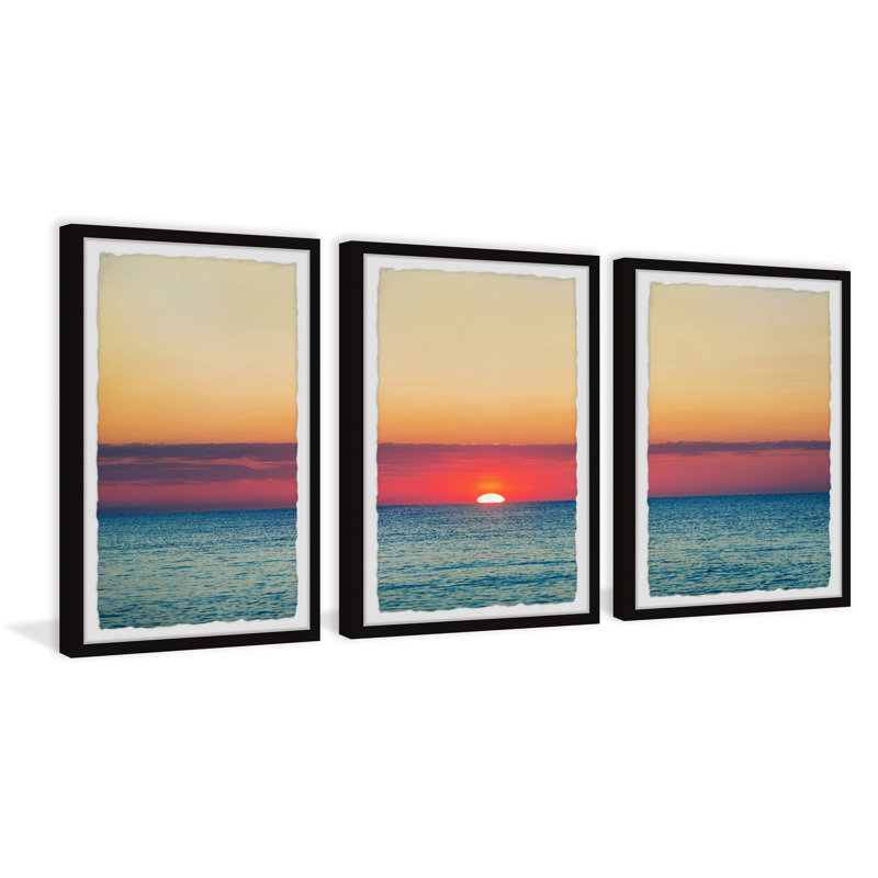 Sunset State Of Mind - 3 Piece Single Picture Frame Print, 61cm H x 91cm W x 3.81cm D