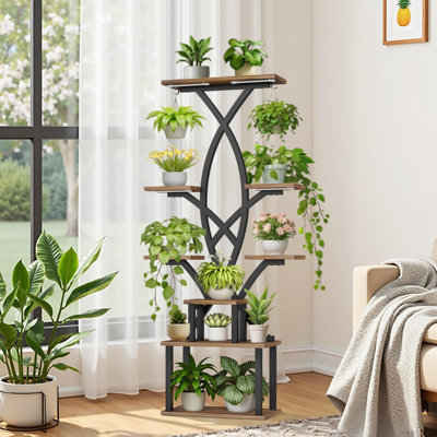8 Tiered Plant Stand Indoor With Grow Lights, 65" Tall Metal Plant Shelf With Grow Light & 2 Hooks, Corner Plant Stand With Storage Drawer For Home, P by 17 Stories