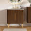Meuble-lavabo simple en noyer rayé 30 po avec plateau en céramique Motohisa, meuble-lavabo moderne en bois avec rangement à 2 portes-59078623-48298752-48298767