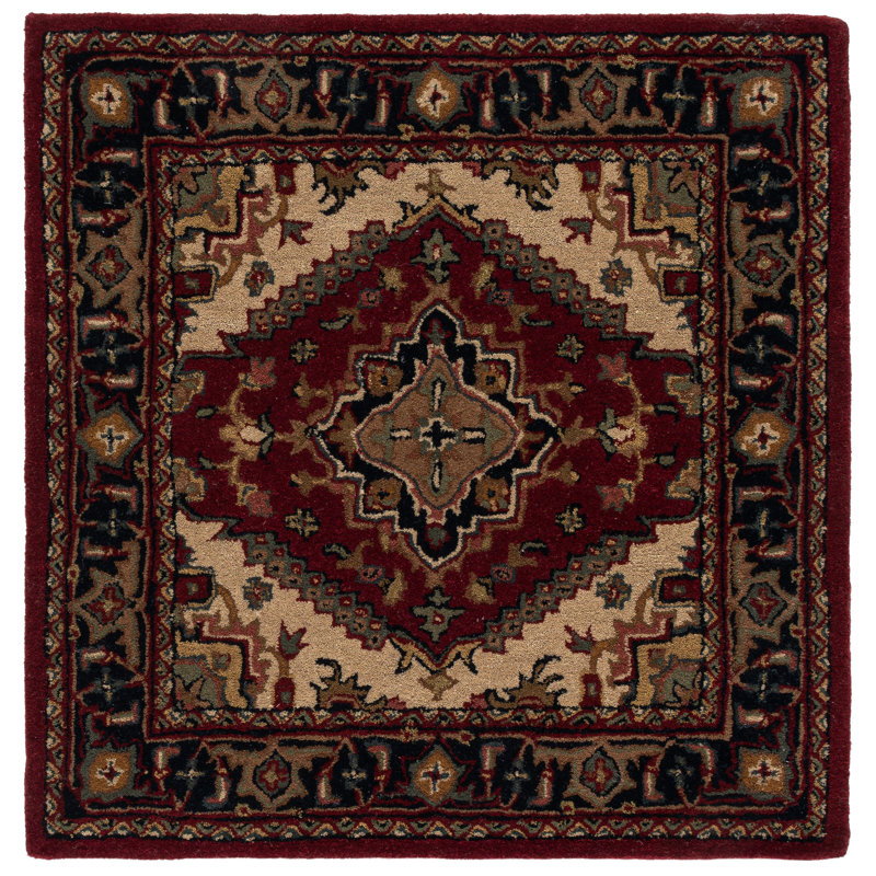 Balthrop Hand Tufted Wool Oriental Rug, Square 4'