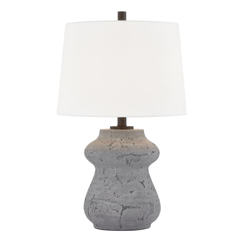 Lampe de table 25 po avec abat-jour en lin Mattia, gris