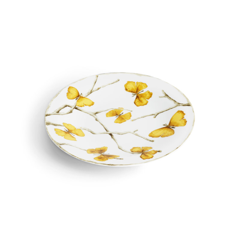 Butterfly Ginkgo Handmade Porcelain Salad/Dessert Plate