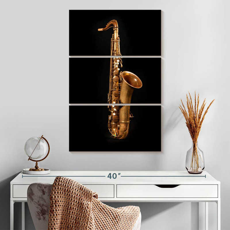 Saxophone laiton Abarca, H 32 po x l 20 po