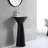 34.62" Tall Ceramic Circular Pedestal Bathroom Sink with Overflow-55036299
