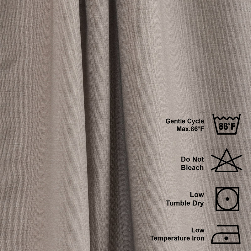 Room Darkening Single Curtain Panel, Natural, 260cm W x 295cm H