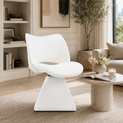 Chaise pivotante en similicuir rembourrée avec coussinets antidérapants, chaise d'appoint facile à nettoyer d'une capacité de 250 lb pour la salle à manger, la cuisine, le bureau de la chambre à coucher, le meuble-lavabo et le coin lecture