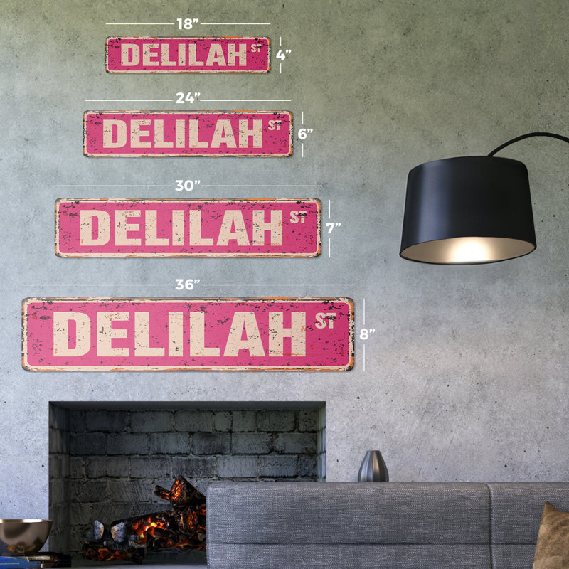 Plaque de rue en aluminium Delilah