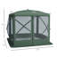 Pavillon de jardin portatif de camping, 7,1 pi x 7,1 pi, avec poteaux et filet de ventilation, pour les activités de plein air