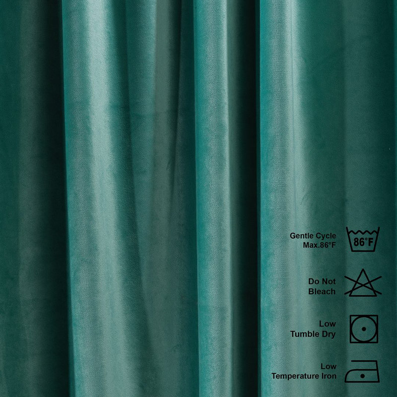 Room Darkening Single Curtain Panel, 130cm Width x 425cm Drop, Teal