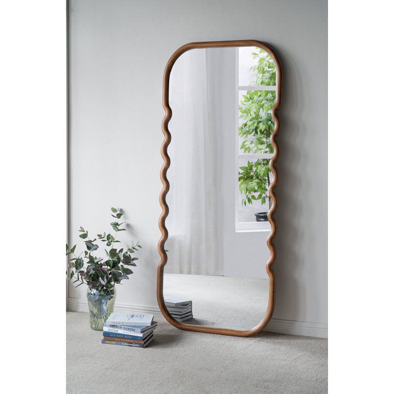 Miroir d'intérieur pleine grandeur, miroir de plancher en bois, pleine longueur avec cadre