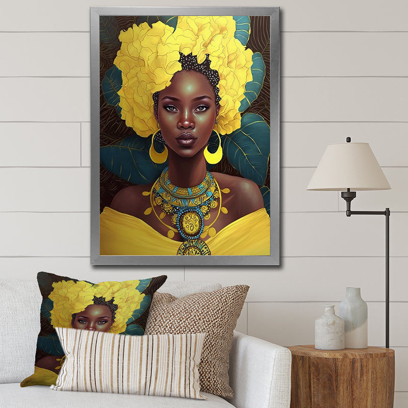 Orisha Oshun, déesse africaine - impression, H 44 po x l 34 po x P 1,5 po, Cadre photo argenté