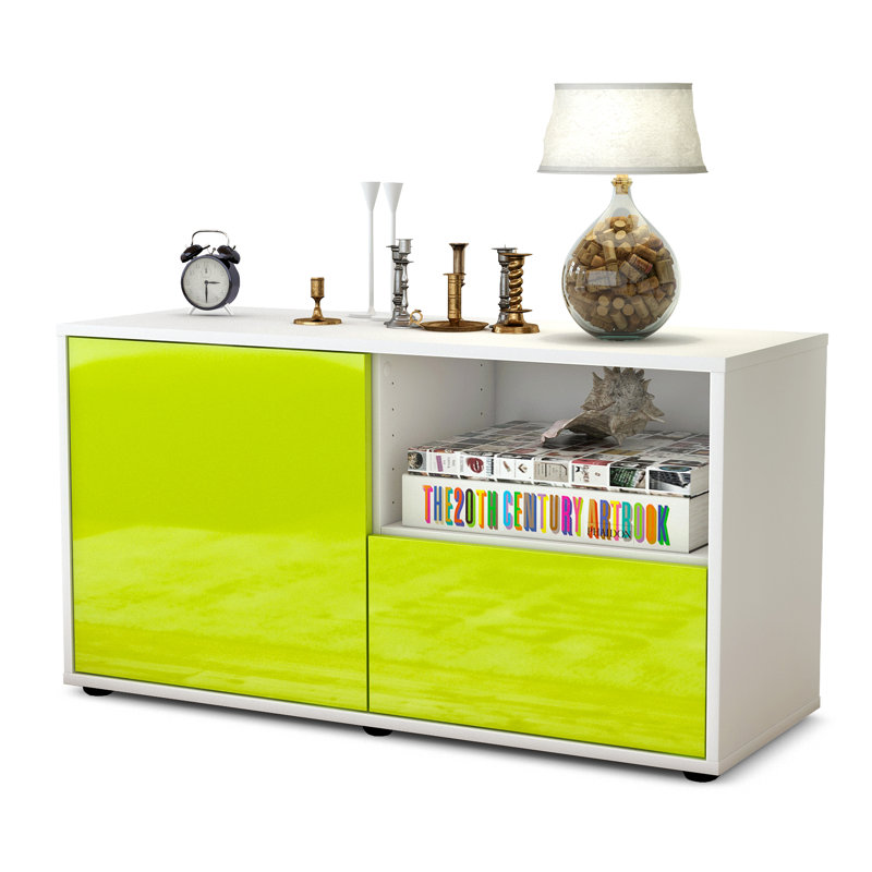 Sincere 92cm W 1 - Drawer Chest of Drawers, High-gloss Green / Matte White