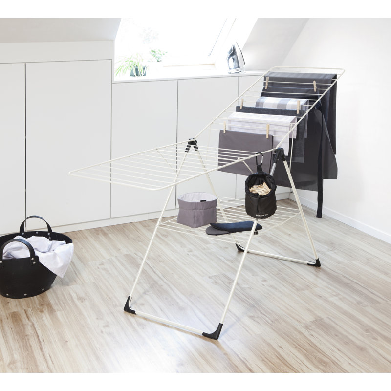 HangOn Brabantia T Model Folding Drying Rack, White