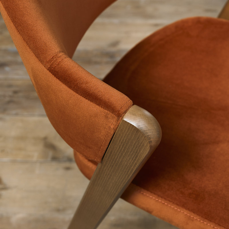 Anayalee 49cm H Polyester Blend Upholstered Upholstered Back Side Chair, Rust