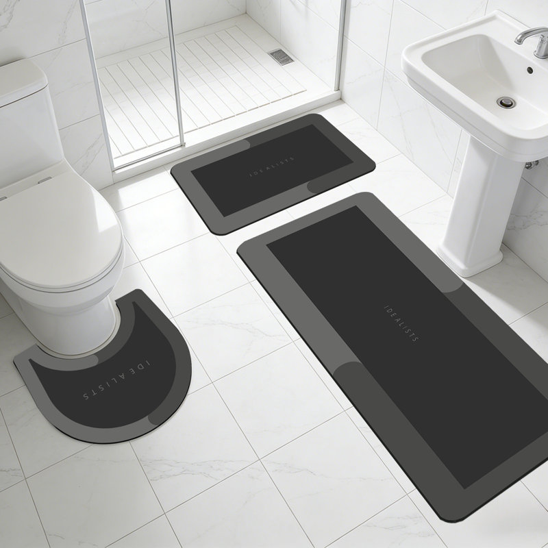 Ensemble de tapis de salle de bain 3 pièces, Gris