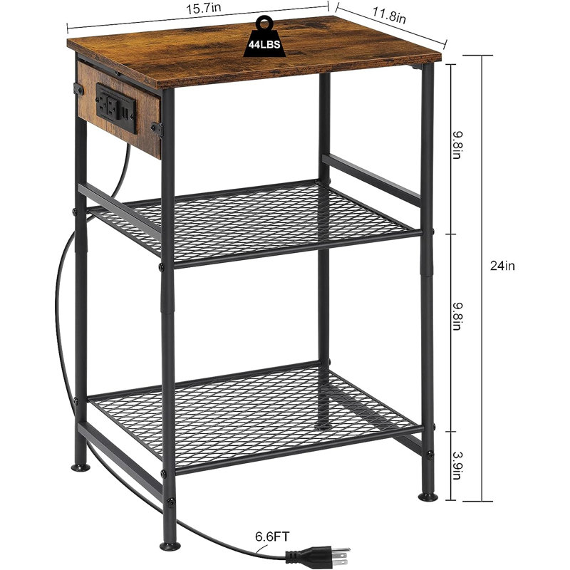 Aadit End Table Set and Built-In Outlets
