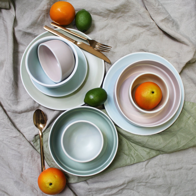 Set Of Stoneware Pasta Bowls, Stone