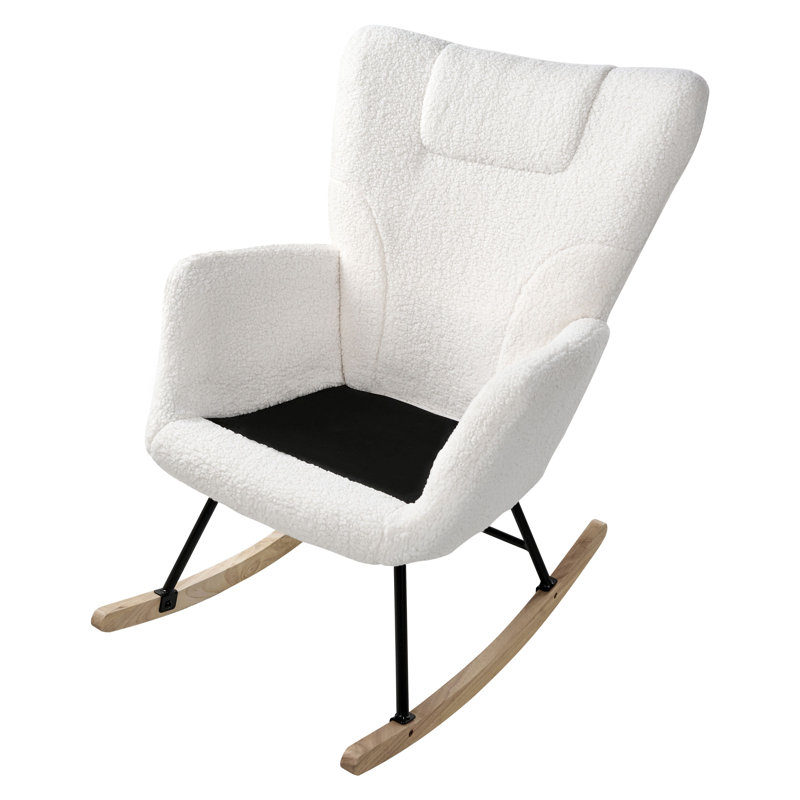 Fortuna Rocking Chair, White Polyester