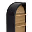 Bibliothèque arquée noire à 4 niveaux avec bibliothèque de 43 po de hauteur et tablettes de rangement