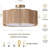 Boho Rattan Flush Mount Ceiling Light Fixture, 3-Light Farmhouse Drum Chandelier With Flower-Shaped Design, Hand-Woven Natural Rattan For Dining Room, Kitchen, Bedroom, Hallway-16558942-16558944-16558946