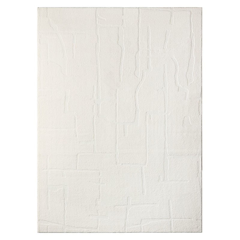 TOWN & COUNTRY EVERYDAY Rae Everwash® Machine Washable Area Rug 6'6x9'2 Ivory, Rectangle 6'7" x 9'2"